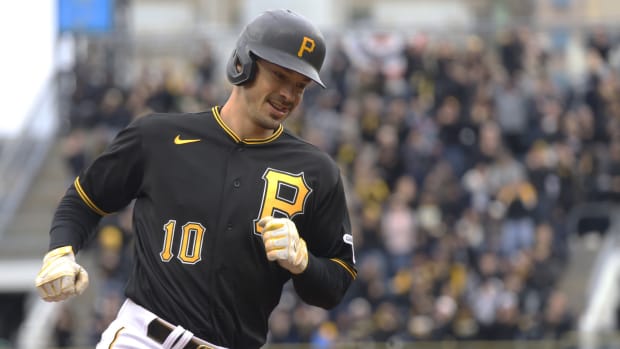 Bryan Reynolds circles the bases after a home run